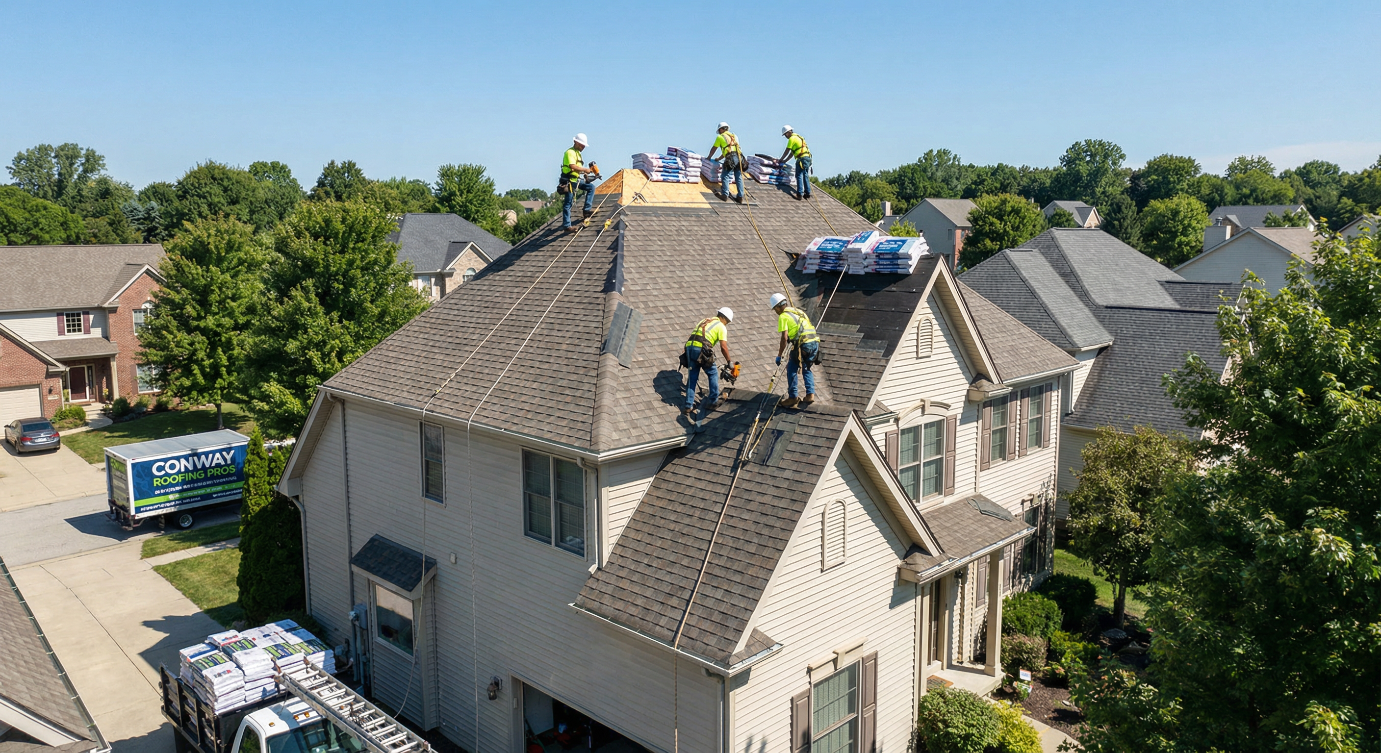 Razorback Wind Damage Repair crew working on storm damage